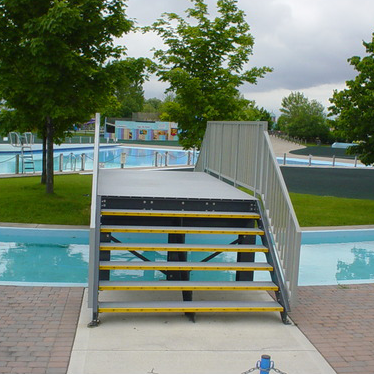 slip resistant f r p, g r p, fiberglass for water parks, stair treads